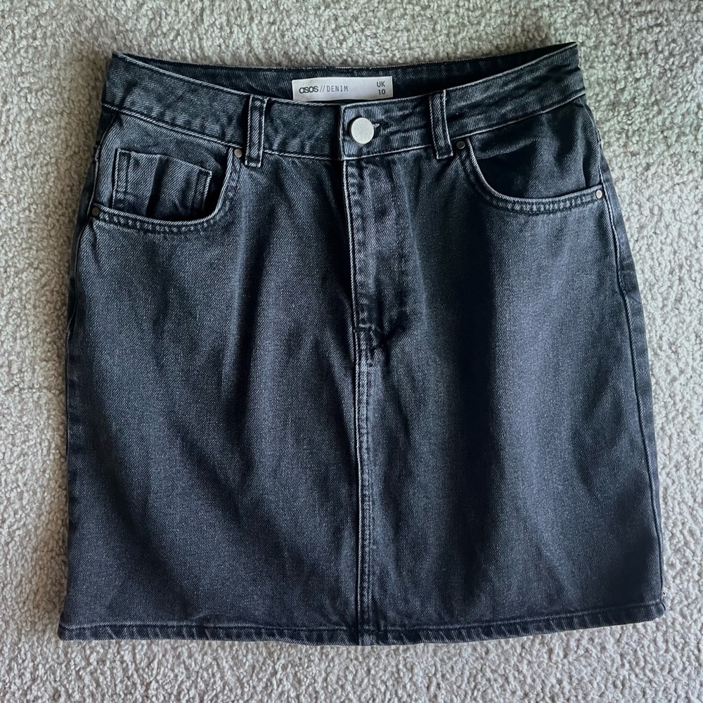 Black Denim Skirt